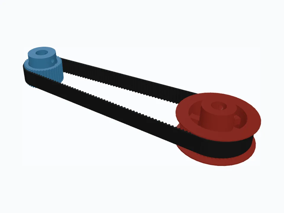 GT2 40T & 60T, Spoked Thin-Web Pulleys: the drive with its belt