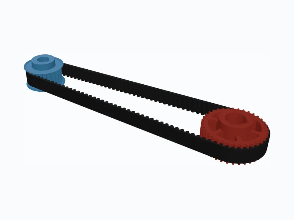 HTD 14M 24T & 36T, Industrial Size — 3D view