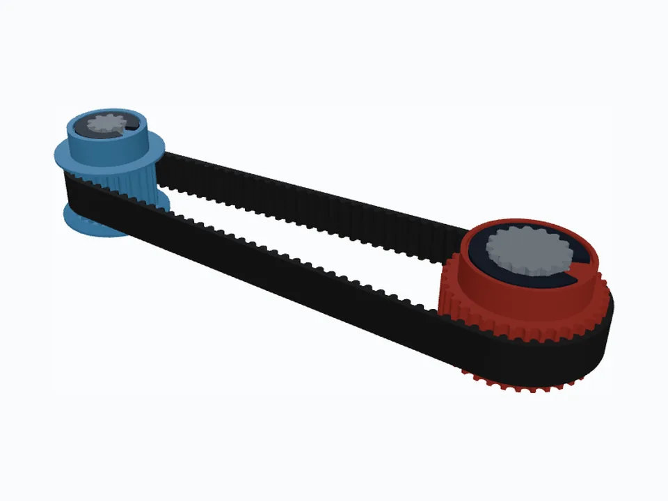 HTD 3M 24T & 36T, ISO 4156 Involute Splines: the drive with its belt
