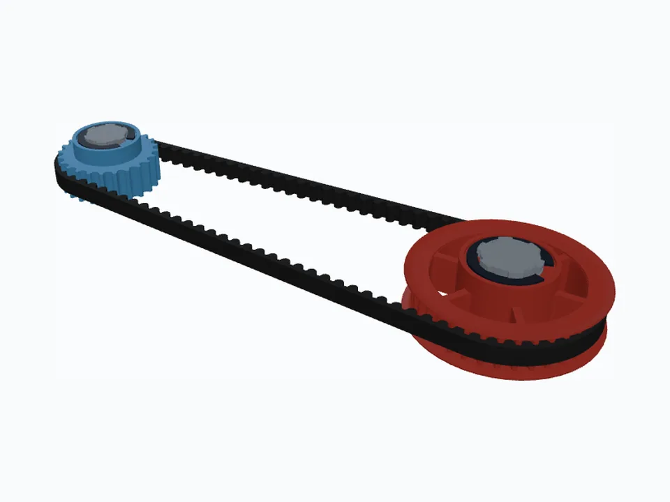HTD 8M 24T & 36T, ISO 14 Splined Bores: the drive with its belt