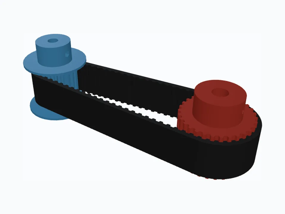 MXL 20T & 30T, Miniature with M2 Screws — 3D view