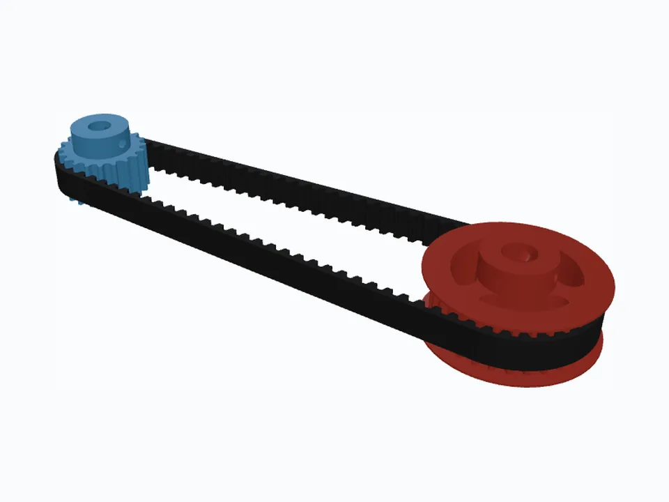 RPP 5M 20T & 30T, Three-Spoke Web: the drive with its belt